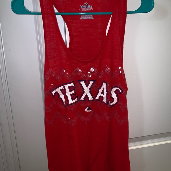 Majestic Tops - texas rangers tank top Majestic Tops - texas rangers tank top